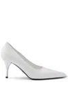 Prada Leather Pumps With Pointed Toe And Stiletto Heel In White