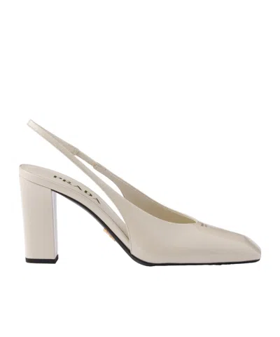 PRADA PRADA SQUARE TOE SLINGBACK PUMPS