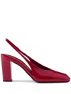 Prada Modellerie Vernice Patent Leather Slingback Pumps In Cherry