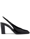 Prada Modellerie Square Toe Slingback Pump In Nero