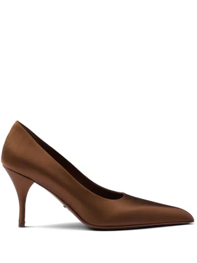 PRADA 85MM SATIN PUMPS