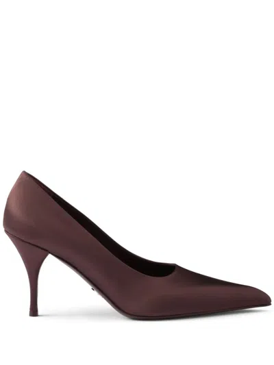 PRADA 85MM SATIN PUMPS
