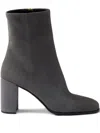 Prada 85mm Suede Block-heel Boots In Multi