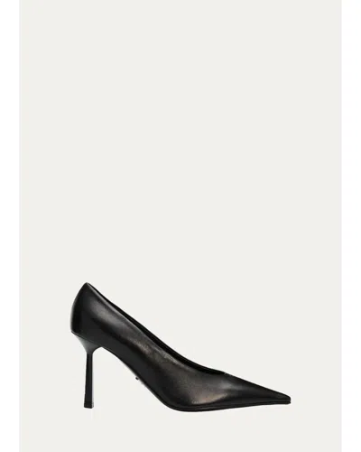Prada 90mm Leather Pointed-toe Pumps In Black