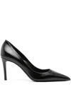 Prada Pointed Toe Saffiano 90mm Pumps In Black