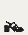 Prada Rubber Platform Sandals In Black