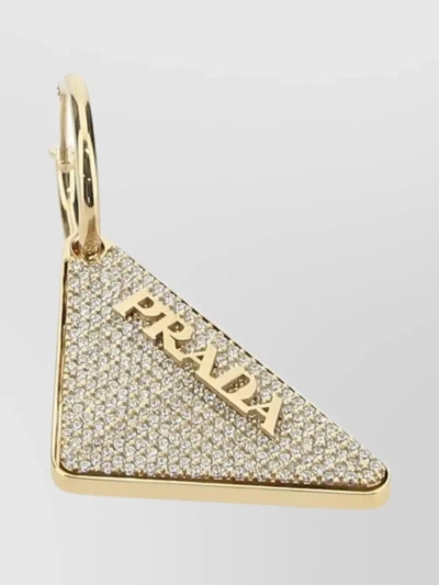 Prada 925 Silver Symbol Right Earring In Cream