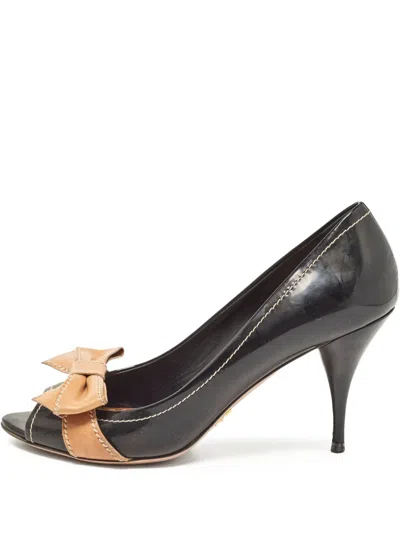 Pre-owned Prada 95mm Bow-detailed Pumps