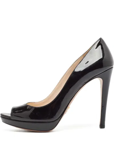Pre-owned Prada 95mm Patent Leather Pumps