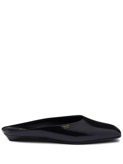 Prada Leather Sandals In Black
