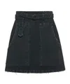 Prada A-line Denim Miniskirt In Grey
