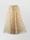 Prada A-line Floral High-waisted Midi Skirt