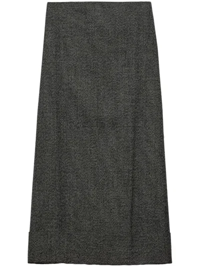 Prada Women Wool Long Skirt In Multicolor