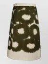 Prada A Line Skirt Abstract Pattern Belt Loops In Green