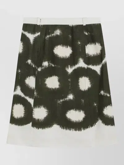 Prada A Line Skirt Abstract Pattern Belt Loops In Multi