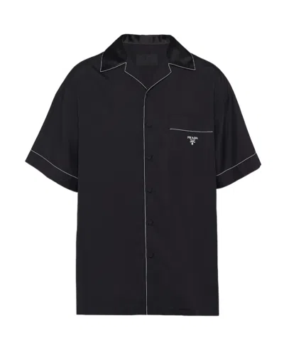 Prada A Short Sleeved Shirt In Black