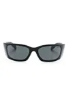 Prada A14s Shield-frame Sunglasses In 黑色