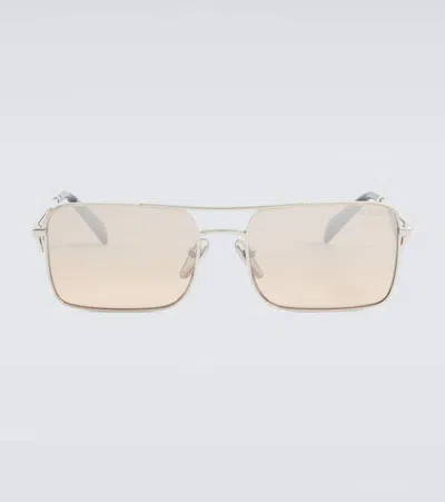 Prada A52s Rectangular Sunglasses In Silver