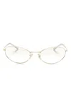 Prada A59 Oval-frame Sunglasses In Gold