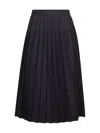 Prada Abbigliamento Anthracite Flannel Pleated Midi Skirt
