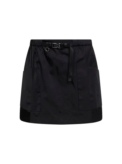 Prada Abbigliamento Black Re-nylon Belted Mini Skirt