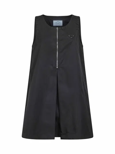 Prada Abbigliamento Black Re-nylon Mini Dress