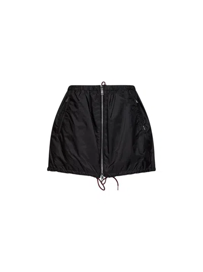 Prada Abbigliamento Black Re-nylon Zip-up Mini Skirt