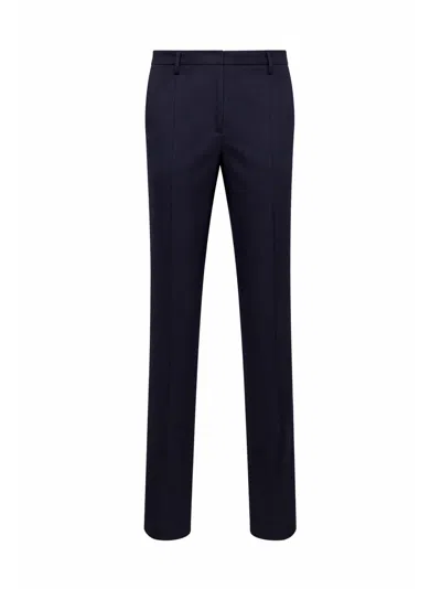 Prada Abbigliamento Blue Cotton Chino Straight Trousers