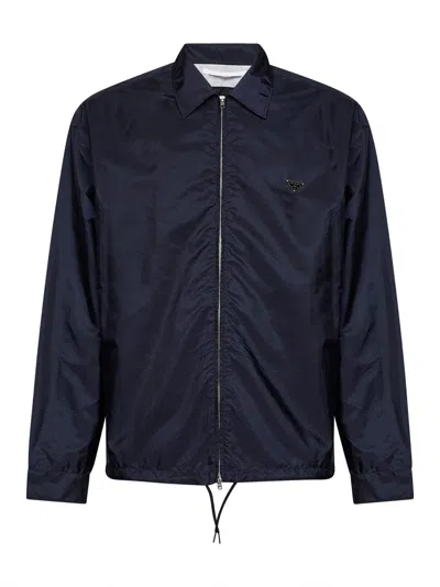 Prada Abbigliamento Blue Re-nylon Shirt
