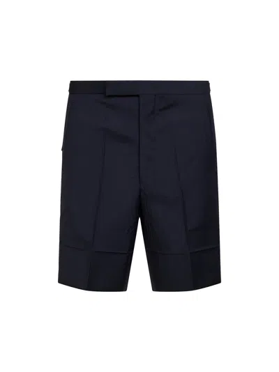 Prada Abbigliamento Blue Wool And Mohair Tailored Bermuda Shorts