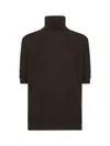 Prada Abbigliamento Brown Virgin Wool Turtleneck Sweater