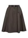 Prada Abbigliamento Green Technical Canvas Circle Midi Skirt