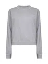 Prada Abbigliamento Grey Cotton Logo Crewneck Sweatshirt