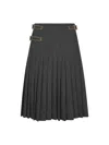 Prada Abbigliamento Grey Rush Stitch Pleated Skirt