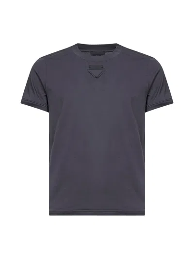 Prada Abbigliamento Lead Cotton Shapeable T-shirt In Gray