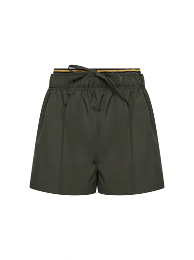 Prada Abbigliamento Military Green Twill Shorts