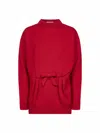 Prada Abbigliamento Red Virgin Wool Bow Sweater In Orange