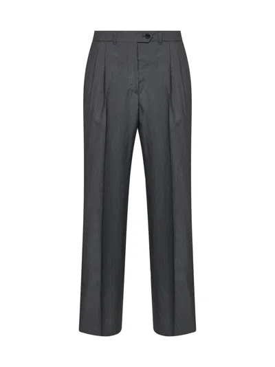Prada Abbigliamento Slate Light Mohair Straight-leg Trousers In Anthracite