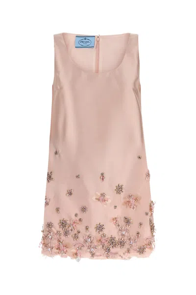Prada Crystal-embellished Mini Dress In Multicolor