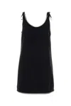 Prada Black Sable Mini Dress In Black