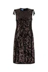 Prada -inspired Sequin Mini Dress With Silk Lining In Brown