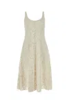 Prada Lace Overlay A-line Silhouette Midi Dress