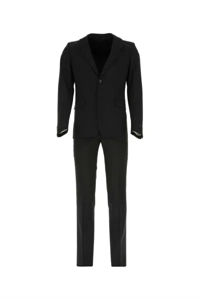 Prada Virgin Wool Mohair Single-breasted Suit In Black