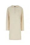 Prada Abito Felpa In Cotone Stretch Crema Donna