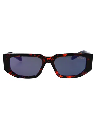Prada Abstract Orange Acetate Sunglasses In Brown