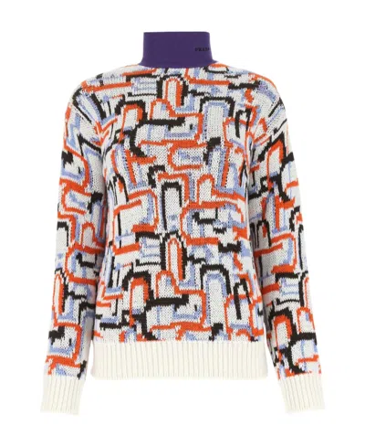 PRADA PRADA ABSTRACT PATTERN HIGH-NECK SWEATER