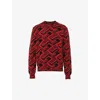 Prada Abstract-pattern Wool And Cashmere-blend Jumper In Black + Red