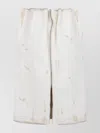 Prada Abstract Print Drawstring Waist Front Slit Skirt In Neutral