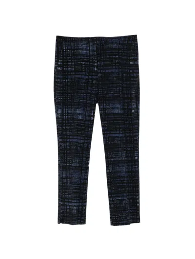 Pre-owned Prada Abstract-print Tailored Trousers In Blue
