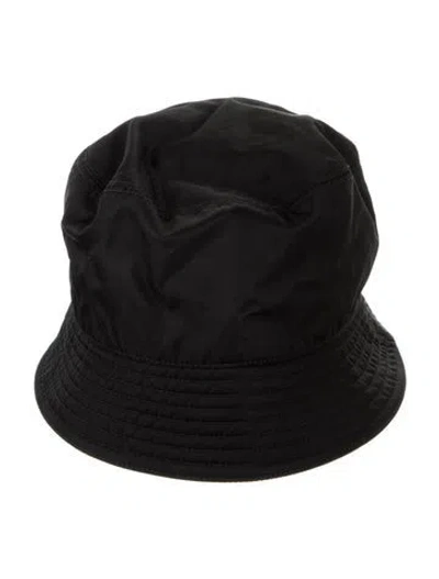 Pre-owned Prada Accented Bucket Hat In Black